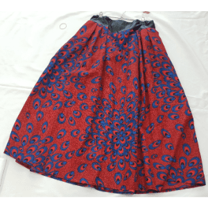 Skirt – Peacock Blue/Red – High Waist, Ankle Length (38)Detach -African-products