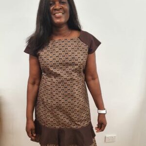 Ayanda – Traditional Brown Shweshwe Dress -African-products