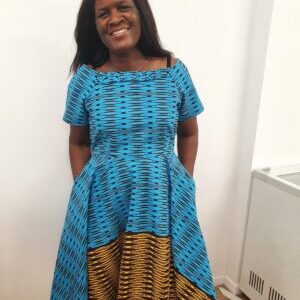 Celyn – Flarred Blue Printed Dress-African-products