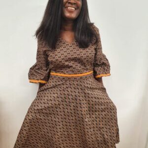 Dikeledi – Brown Shweshwe Dress-African-products
