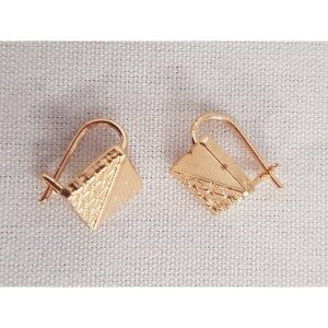 Ladies Gold Ear Rings – Square – SetDetach -African-products
