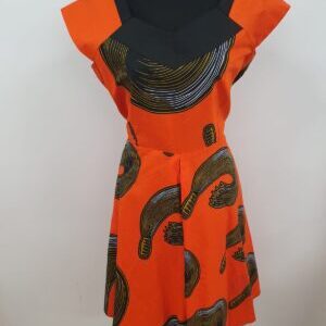 Tau – Orange Portrait Neck Dess -African-products