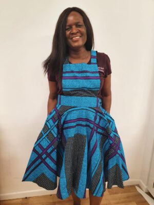 Size 14 Thando Purple and Blue Pinafore Free Shipping