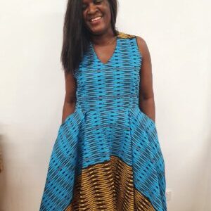 Yomusa – Smart Casual Sleeveless Blue Dress-African-products
